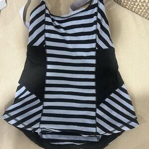 Striped Black and Gray Tank Top